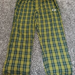 Green & Yellow Plaid Lounge Pants with Green Bay packers Logo men’s size xl